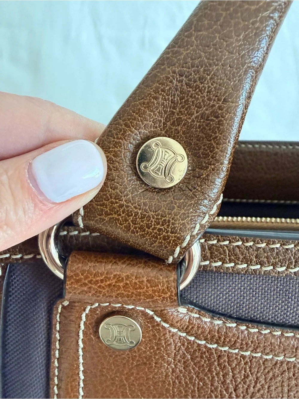 Authentic Celine Canvas and Leather Boogie Bag